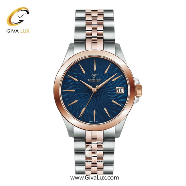 ساعت مچی اورجینال زنانه ویولت VIOLET نقره ای-رزگلد | نقره ای-رزگلد| سرمه ای| کد رفرنس 0592/2 سایز متوسط